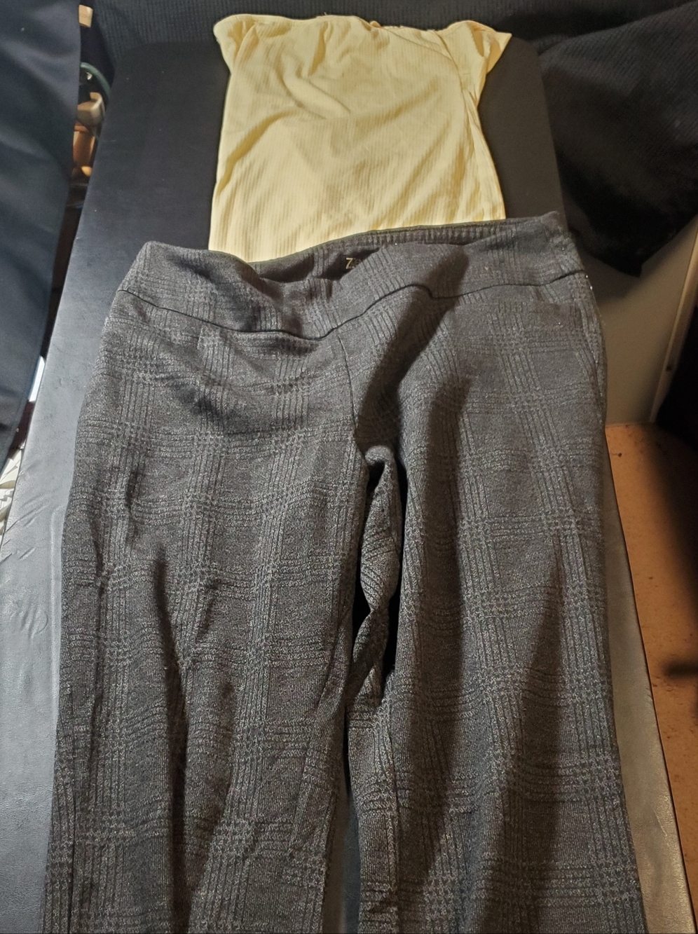 Yellow Size M Sleveeless Dress/ 7th Avenue Grey/black Size L Dress Pant